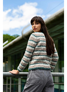Striped sweater with boatneck