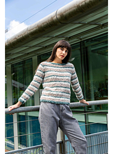 Striped sweater with boatneck