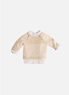 Baby sweater with buttoned front
