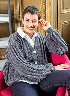 Lacy V neck cardigan Marylène