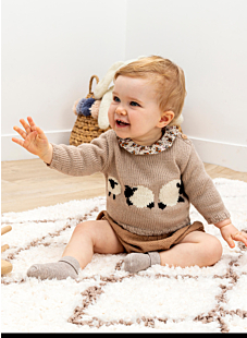 Baby sweater with sheep design