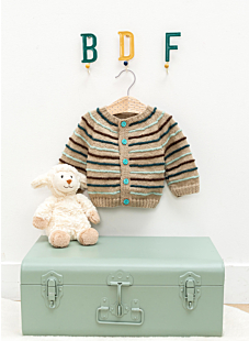 Baby striped cardigan with yoke