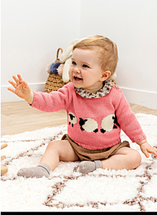 Baby sweater with sheep design
