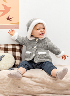 Baby Garter Stitch coat with hood