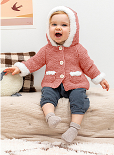 Baby Garter Stitch coat with hood