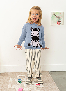Zebra intarsia sweater