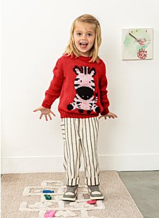 Zebra intarsia sweater