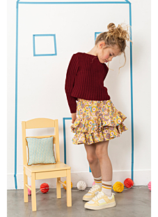 Fancy rib flared sweater