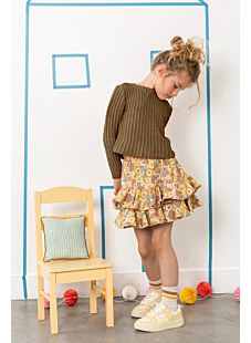 Fancy rib flared sweater