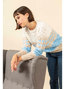 Lacy intarsia sweater