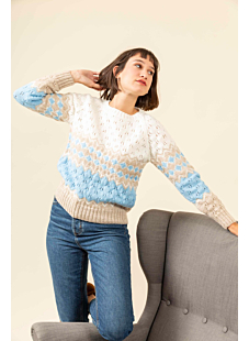 Lacy intarsia sweater