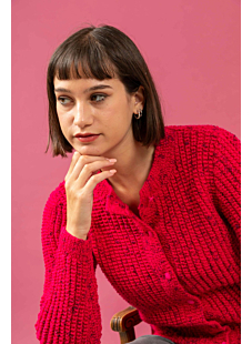 Round collar cardigan