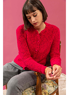Round collar cardigan
