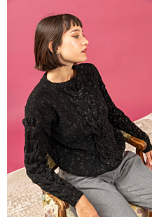 Center cable sweater