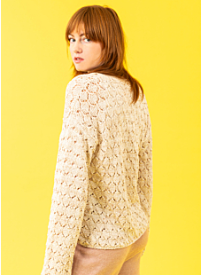 Lace cardigan, ribbon ties Cléo