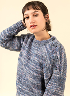 buttoned shoulder sweater
