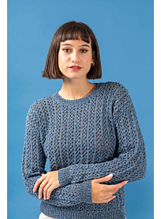 Round collar lace sweater