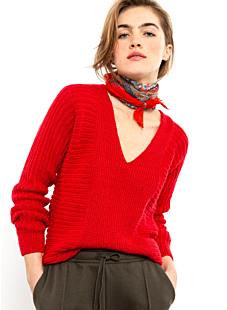 Multi rib V neck sweater