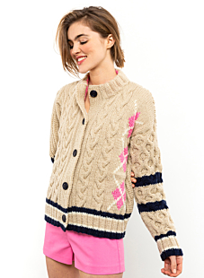 Large cable cardigan