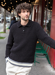 Shirt neck sweater