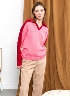 Sweater with sailor collar