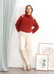 Roll neck raglan sweater