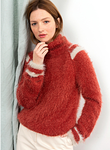 Roll neck raglan sweater