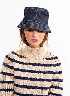 Cabled navy sweater