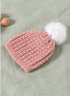 Furry pompom hat