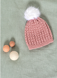 Furry pompom hat