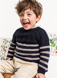 Striped sweater with yoke