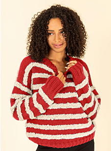 Open neck striped jumper Frimousse