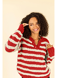 Open neck striped jumper Frimousse