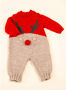 Intarsia reindeer onesie Berenice