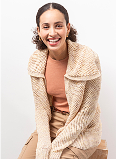 Drop collar cardigan