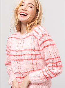 Checked mohair sweater