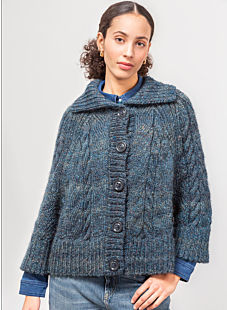 Cabled raglan jacket