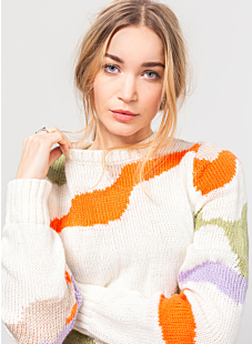 Abstract intarsia sweater