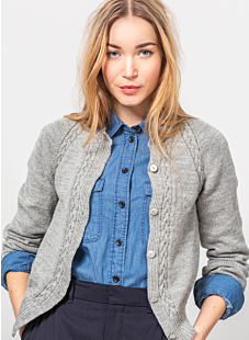 Raglan cable cardigan