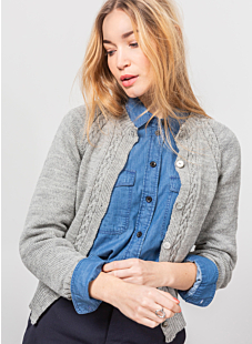 Raglan cable cardigan