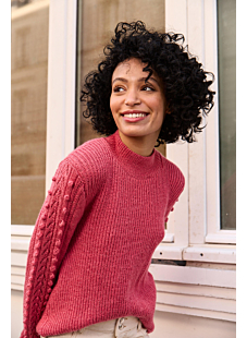 Pattern sleeve sweater