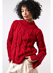 Lace & cable sweater