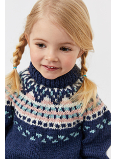 Dress with intarsia yoke