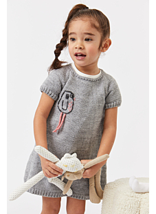 Embroidered dress with short sleeves