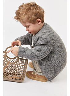Zipped garter stitch jacket