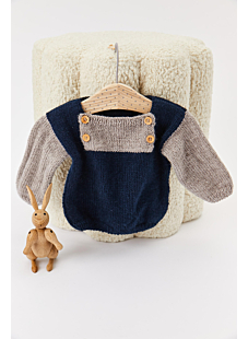 2 colour sweater with flap