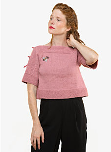 Openwork Sleeve Sweater