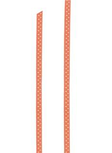 Orange satin ribbon with dots, 6 mm x 5 m