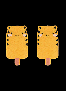 Pack of 2 iron-on tiger badges