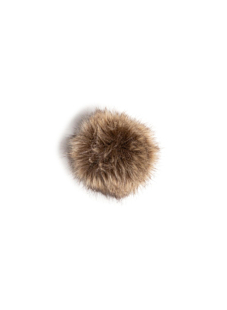 Baby fur bobble with press-stud, Ø9 mm, beige fleck